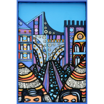 El puente de Queens en los contrastes de la gran ciudad de Nueva York