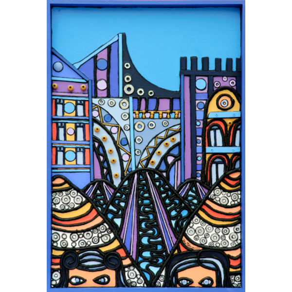 El puente de Queens en los contrastes de la gran ciudad de Nueva York