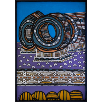 Las bobinas y los trabajadores en la fábrica de acero