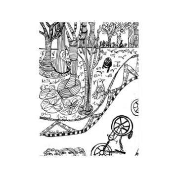 Paseando en bicicleta por el club