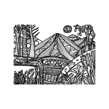 La naturaleza, el puente y los árboles