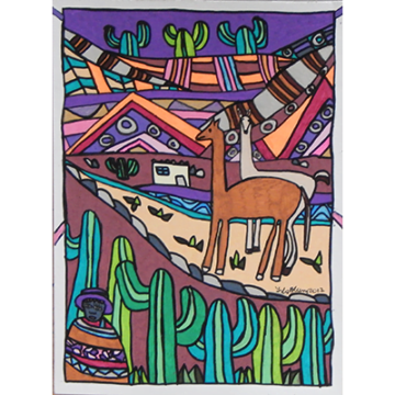 Las llamas y el niño en la Quebrada