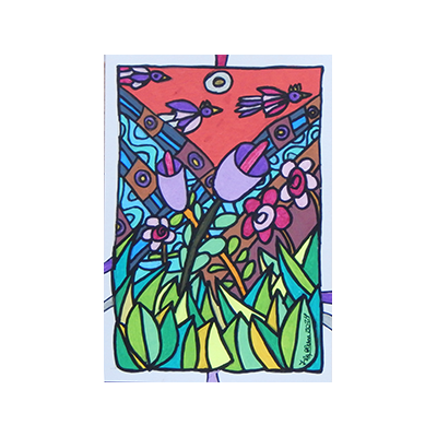 Los pájaros del jardín de flores